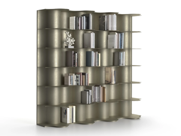 TIDE - Modular steel bookcase by Natuzzi Italia - view 2